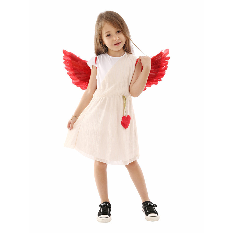 BAIGE 2024 New Arrival Children Carnival One Piece Dress Cupid Character Role Play Funny Costume for Kids