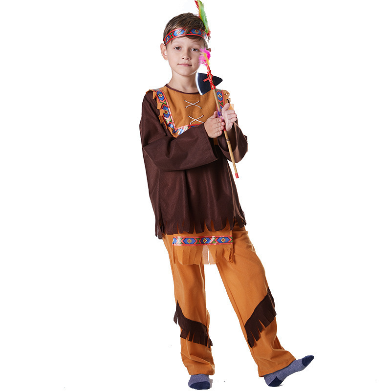 Halloween Cosplay Costume Adult Kids Savage Costumes Leopard Flintstone African Tribal Hunter Indian Halloween Carnival Costumes