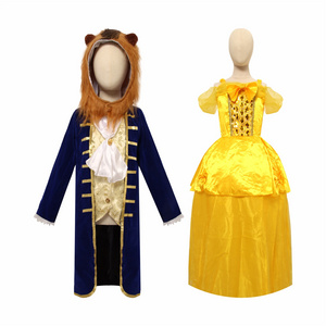 BAIGE 2024 Carnival Halloween Children Beauty and The Beast Children's Fairy Tale Character Cosplay Costume