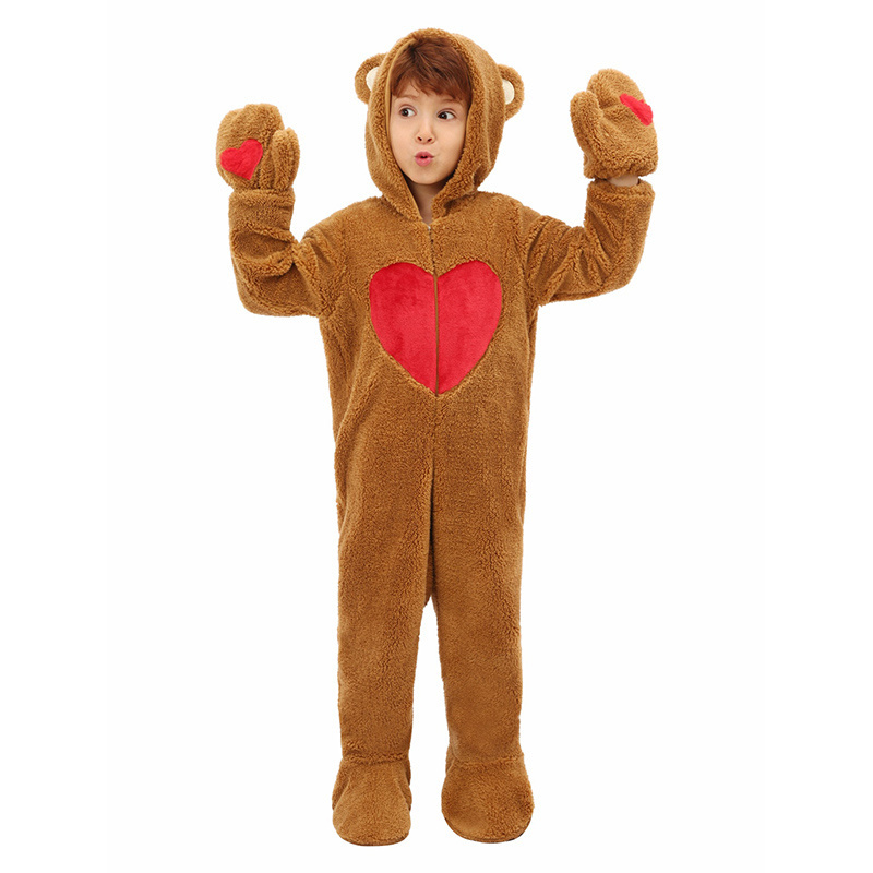 BAIGE 2024 New Arrival Children One Piece Love Bear Sleepwear Jumpsuit Cupid Oneise Jumpsuit Funny Costume for Kids