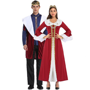 Tigerdoe King Costume Medieval Adult Women's Royal Queen Costume