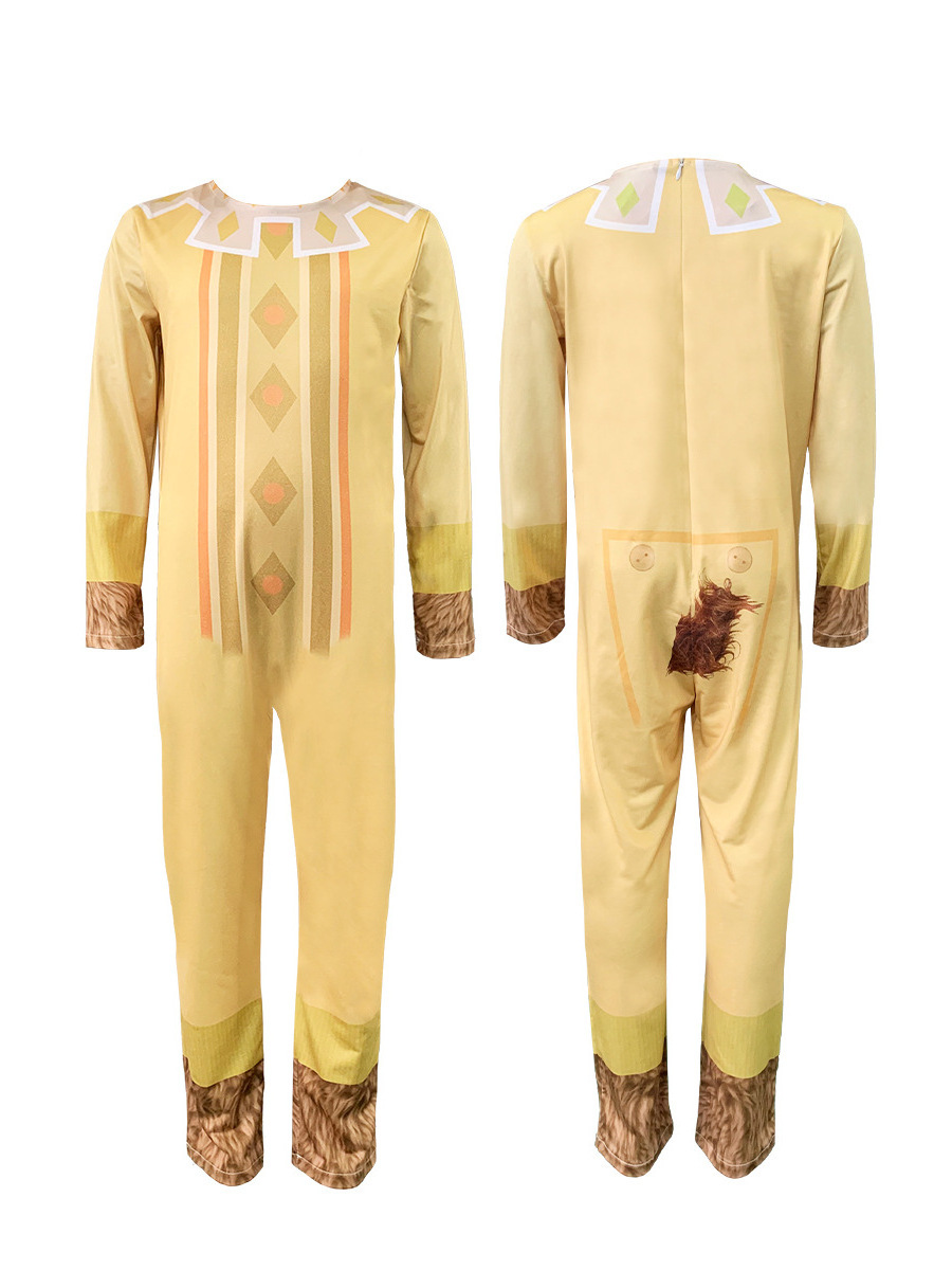 BAIGE Halloween Kids Goat Jumpsuit Wish Asha Cosplay Costume Pet Halloween Outfit Yellow Pajamas Onesies Mask Suit