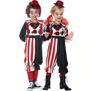 BAIGE Halloween Clown Costume Children's Boy's and Girl's Costumes Play Clown Funny Ghost Clown Stage Clothes Suit