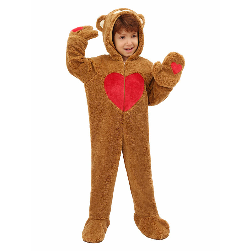 BAIGE 2024 New Arrival Children One Piece Love Bear Sleepwear Jumpsuit Cupid Oneise Jumpsuit Funny Costume for Kids