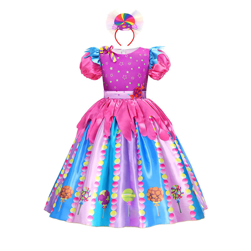 2024 New Arrival Halloween Children Carnival Party Costumes Fancy Kids Performance Dresses Girls Candy Princess Dress