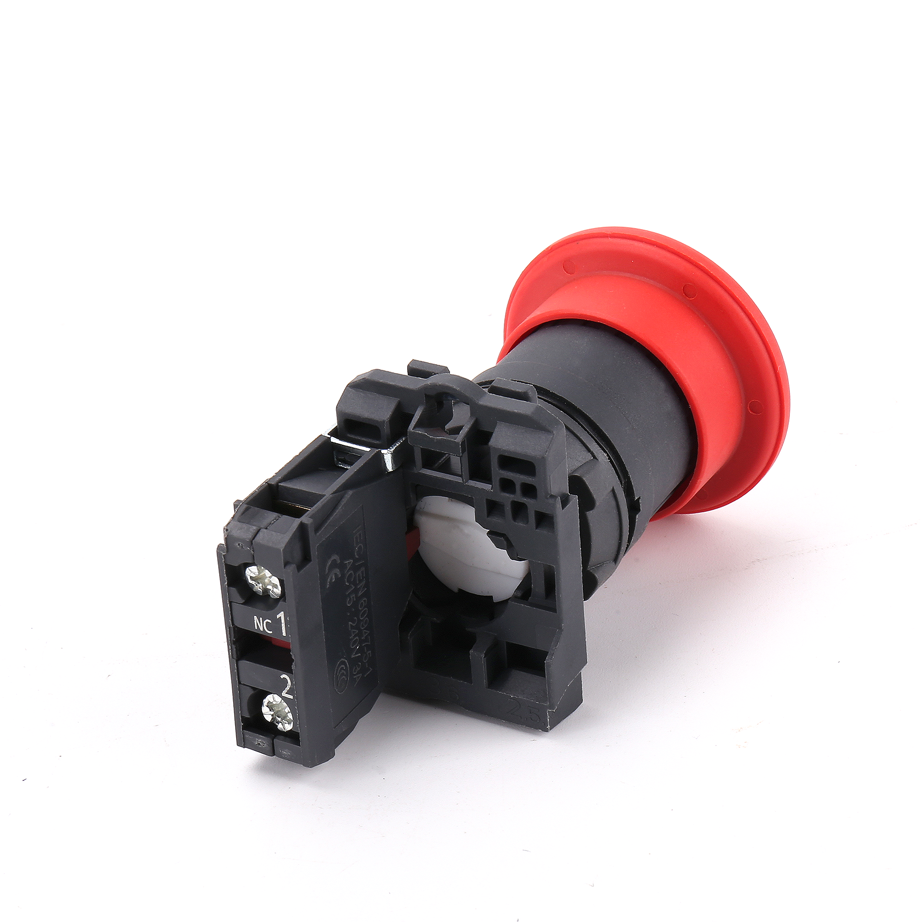 XB5-AS542 waterproof emergency button switch start stop 40mm NC plastic Mushroom head red self-locking push button switch