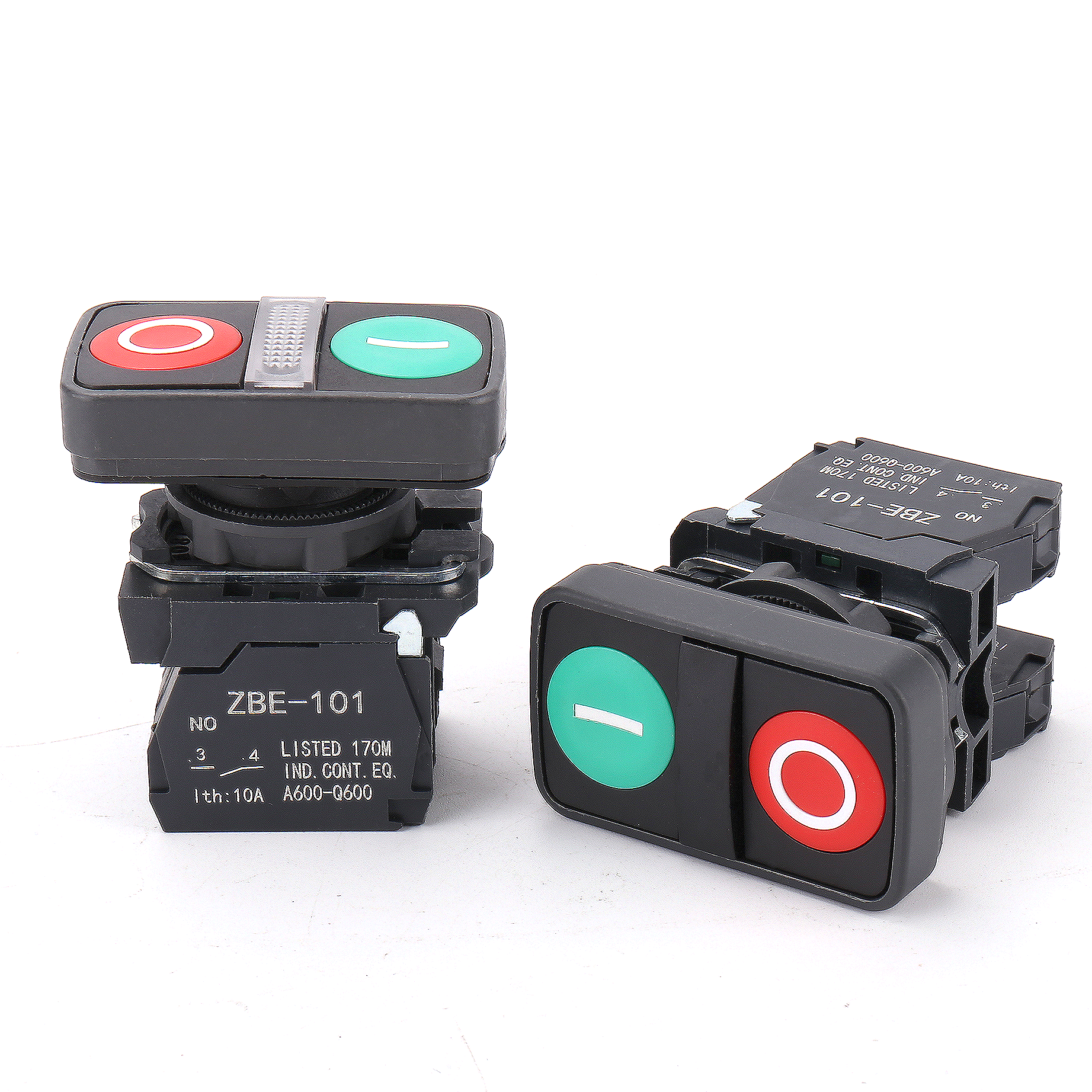 XB5-AW7425 illuminated start stop Double Head Push Button Switch 1NO 1NC on off position plastic push button switches with light