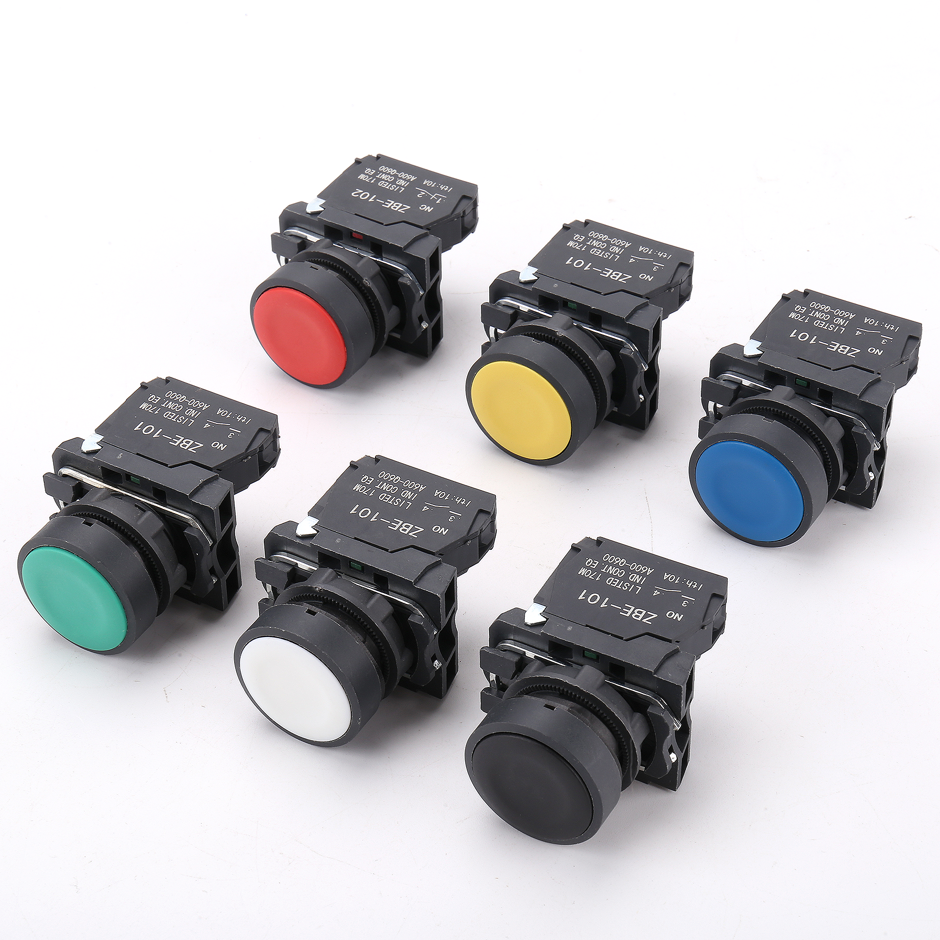 XB5 22mm Waterproof selector LED push button self-locking on off flat rotary momentary plastic push button switches with light