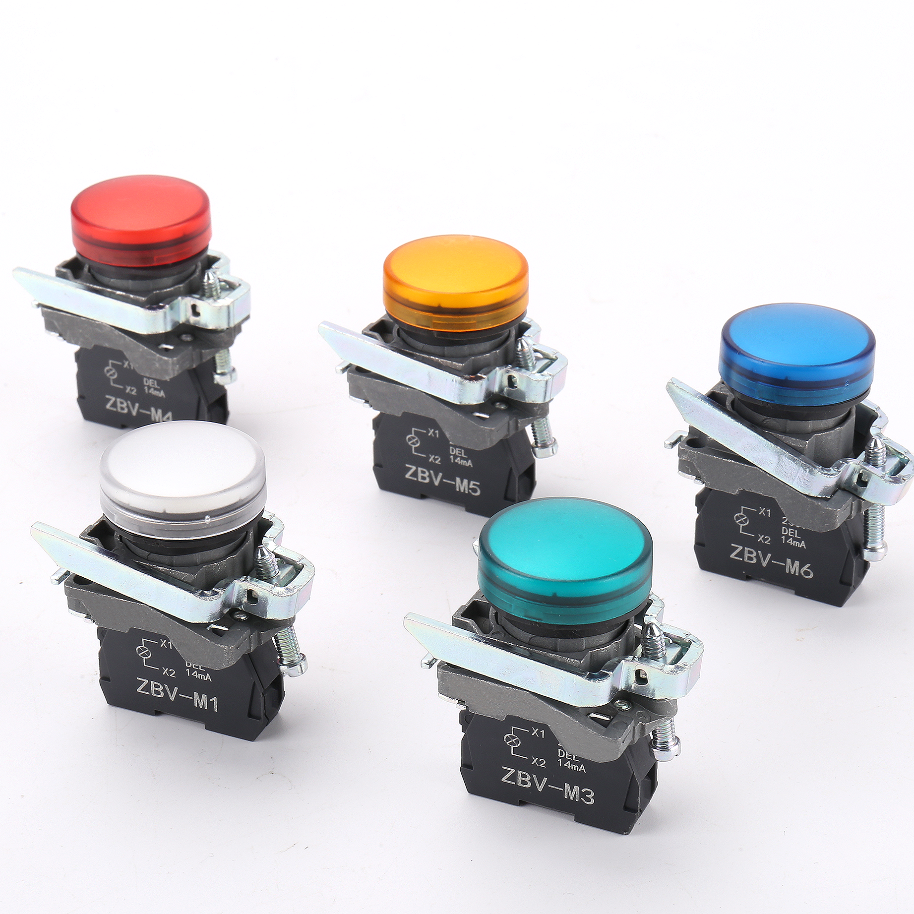 Industrial XB4 22mm LED latching push button switch with lamp NO NC flat rotary momentary metal push button switches with light