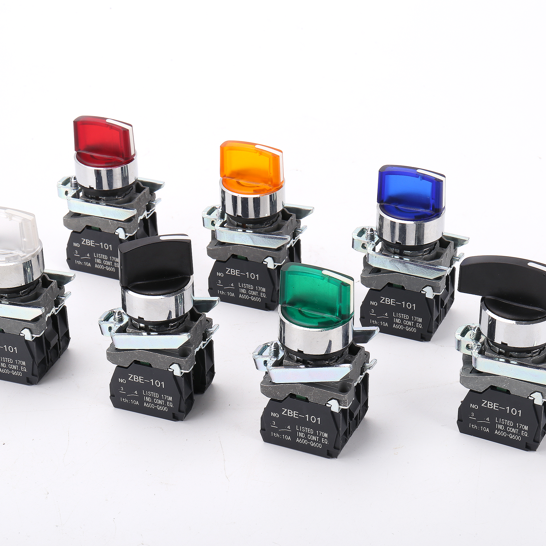 Industrial XB4 22mm LED latching push button switch with lamp NO NC flat rotary momentary metal push button switches with light