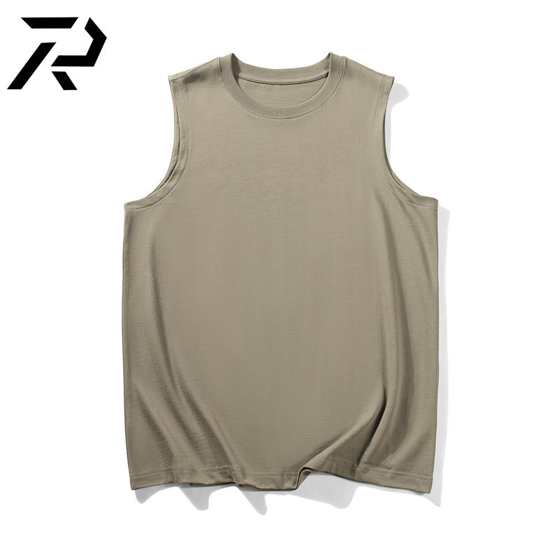 Summer Men Travel Vest Gym Surf Soft Breathable Fitness Tank Tops Undershirt Mens 100% Cotton 230gsm Rib Men's Tank Top