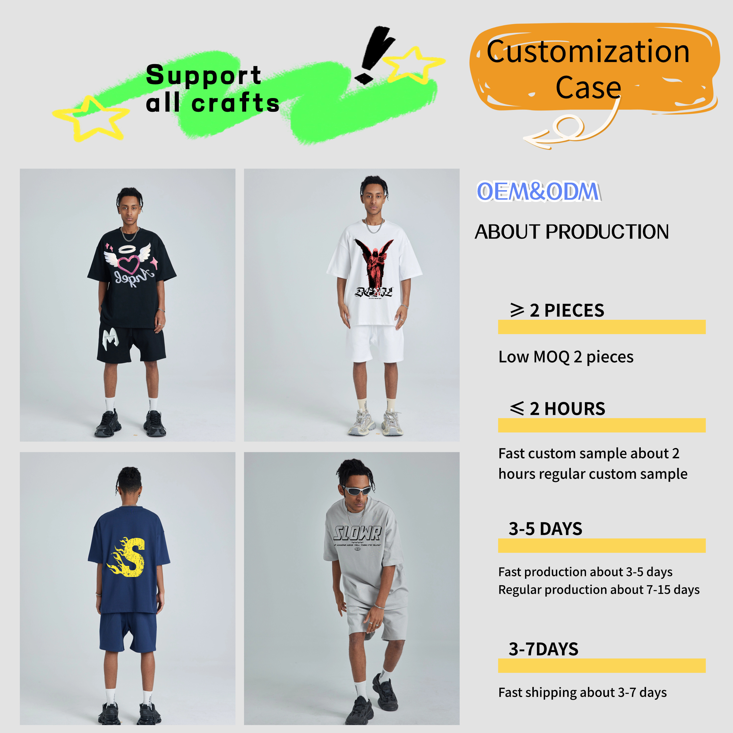 Custom Summer Jogging Suit For Men Two Piece Short Set Cotton Puff Print T Shirt And Shorts Men Shorts Sets