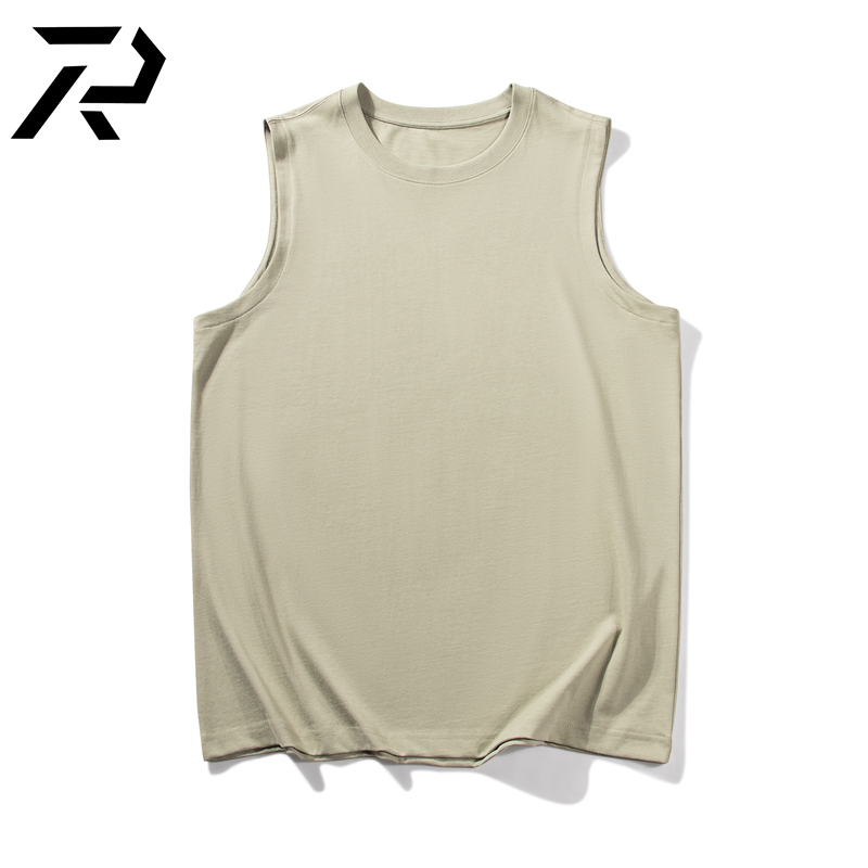 Summer Men Travel Vest Gym Surf Soft Breathable Fitness Tank Tops Undershirt Mens 100% Cotton 230gsm Rib Men's Tank Top