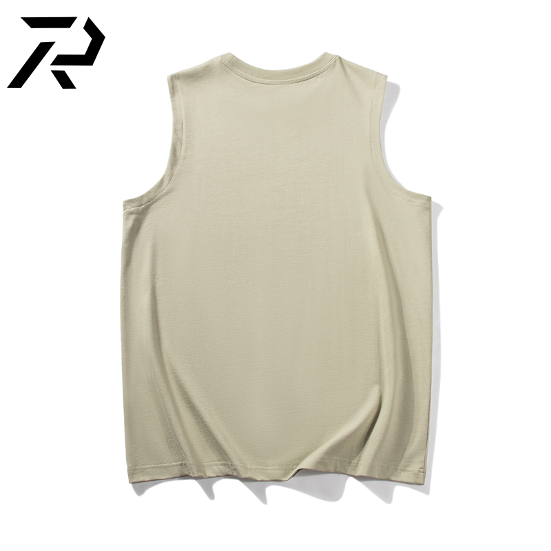 Summer Men Travel Vest Gym Surf Soft Breathable Fitness Tank Tops Undershirt Mens 100% Cotton 230gsm Rib Men's Tank Top