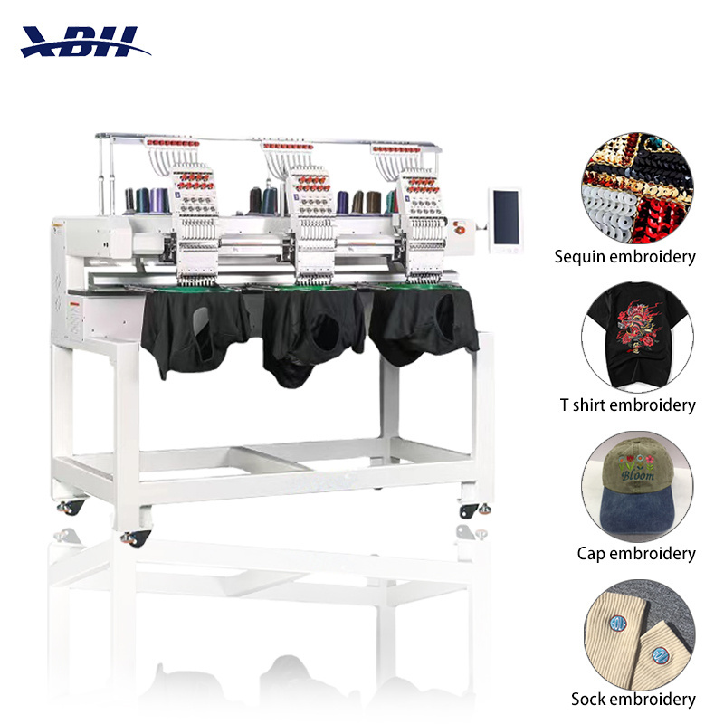 Sing 2 4 6 Head Automatic Sewing Embroidery Machine EM-1010 Multi Needle 3d Hat T-shirt Flat Taping Computer Embroidery Machine