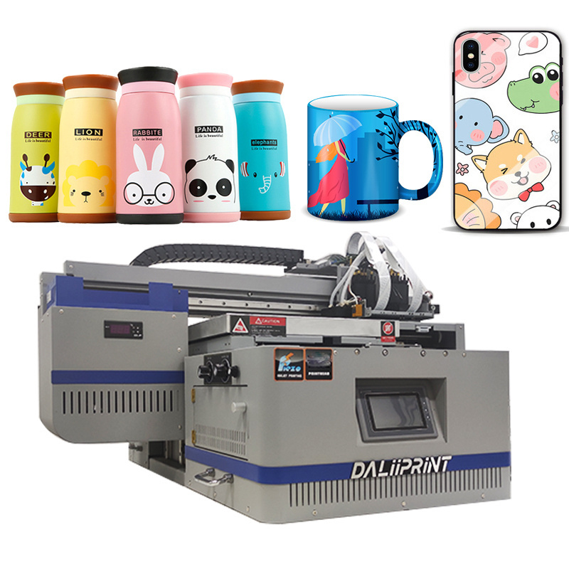 High Speed 4060 A2 Size UV Printer with Rotary Two Head for T shirt Acrylic Metal Phone Case Shoe Pen Printing Machine Prices