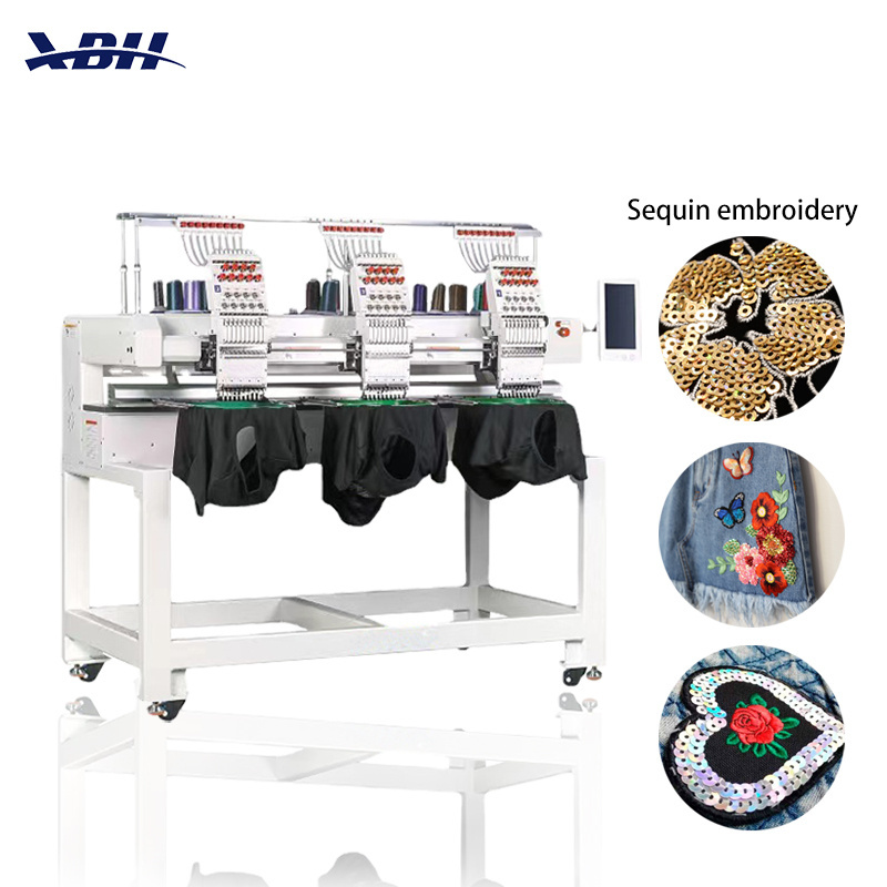 Sing 2 4 6 Head Automatic Sewing Embroidery Machine EM-1010 Multi Needle 3d Hat T-shirt Flat Taping Computer Embroidery Machine