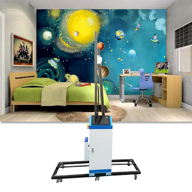 5D wall printer Vertical inkjet printer with dx7 Printhead 2pcs for TV background advertising graffiti Wall Printing Machinery