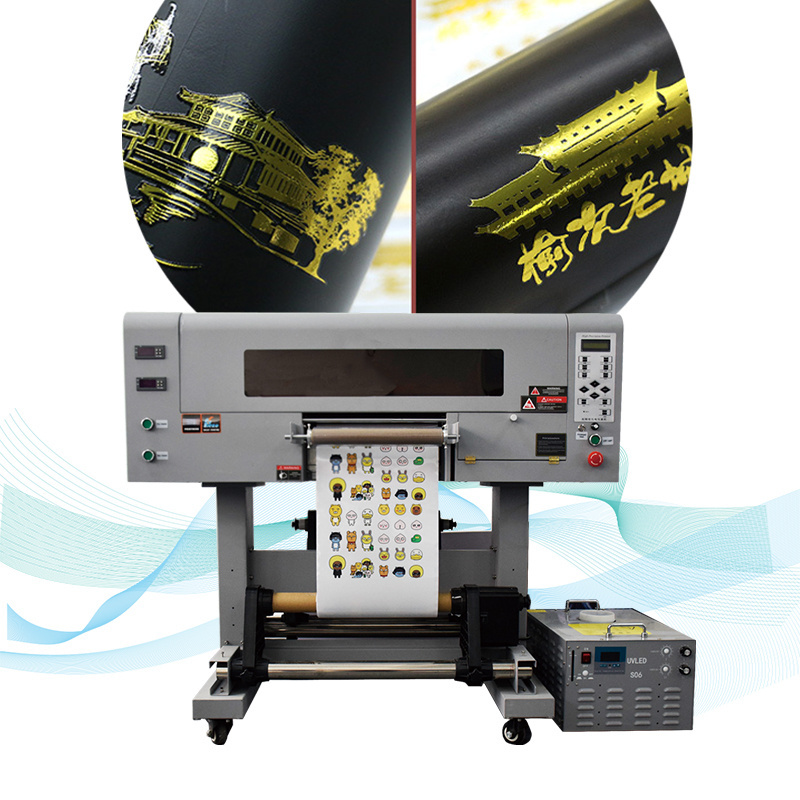 2024 new Roll to roll UV DTF 60cm printer Hot Stamping Foil with high power uv lamp uv dtf sticker printer 2 in 1