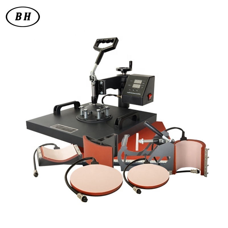 Hot sale 5 in 1 heat press printer T-shirt sublimation printing machine used for Tshirt Shoes Bag Hat Mugs Plates printing