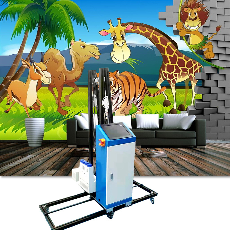 3D wall painting machines double head uv wall printer machine  automatic vertical wall printer