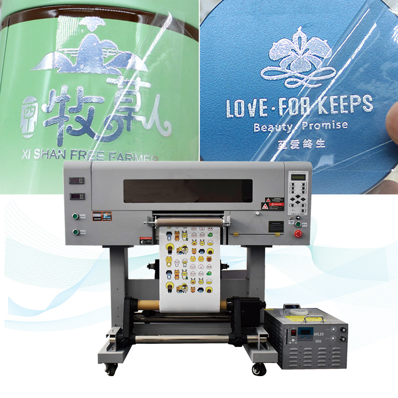 2024 new Roll to roll UV DTF 60cm printer Hot Stamping Foil with high power uv lamp uv dtf sticker printer 2 in 1