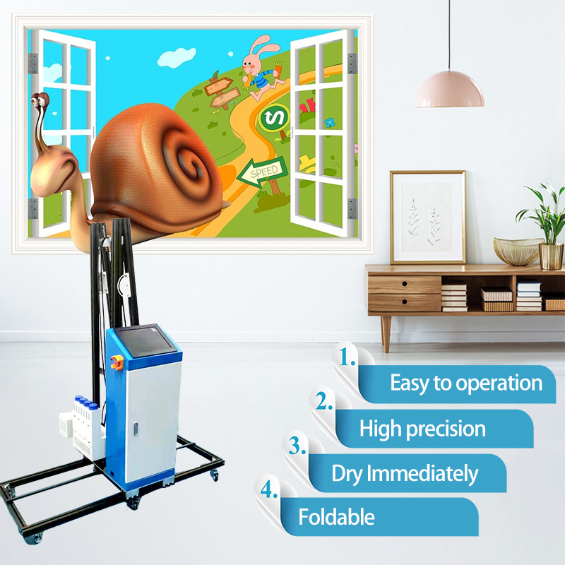 3D Vertical Wall Art Printer Small Business Ideas dx7 Head Metal Glass Wood Wall Decor Printing Machine