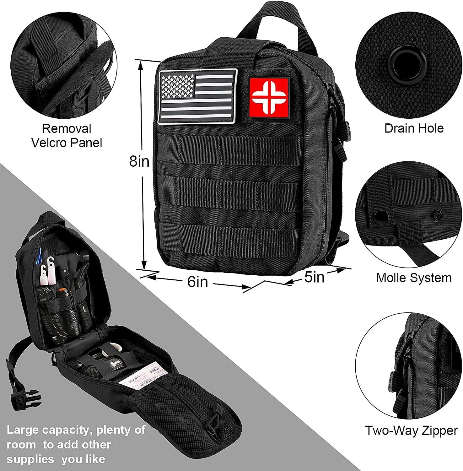 Customized Small Survival Bag Kit 2023 Oem Odm New 72 Hour First Aid Survival Kit Tool Bag for Natural Disasters