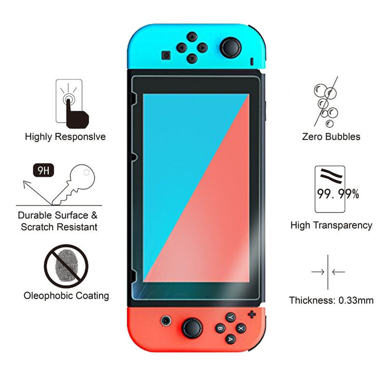 Customized Game Accessories 2.5D 0.3MM 9H Clear Tempered Glass For Switch OLED Screen Protector Film For Nintendo Switch Lite