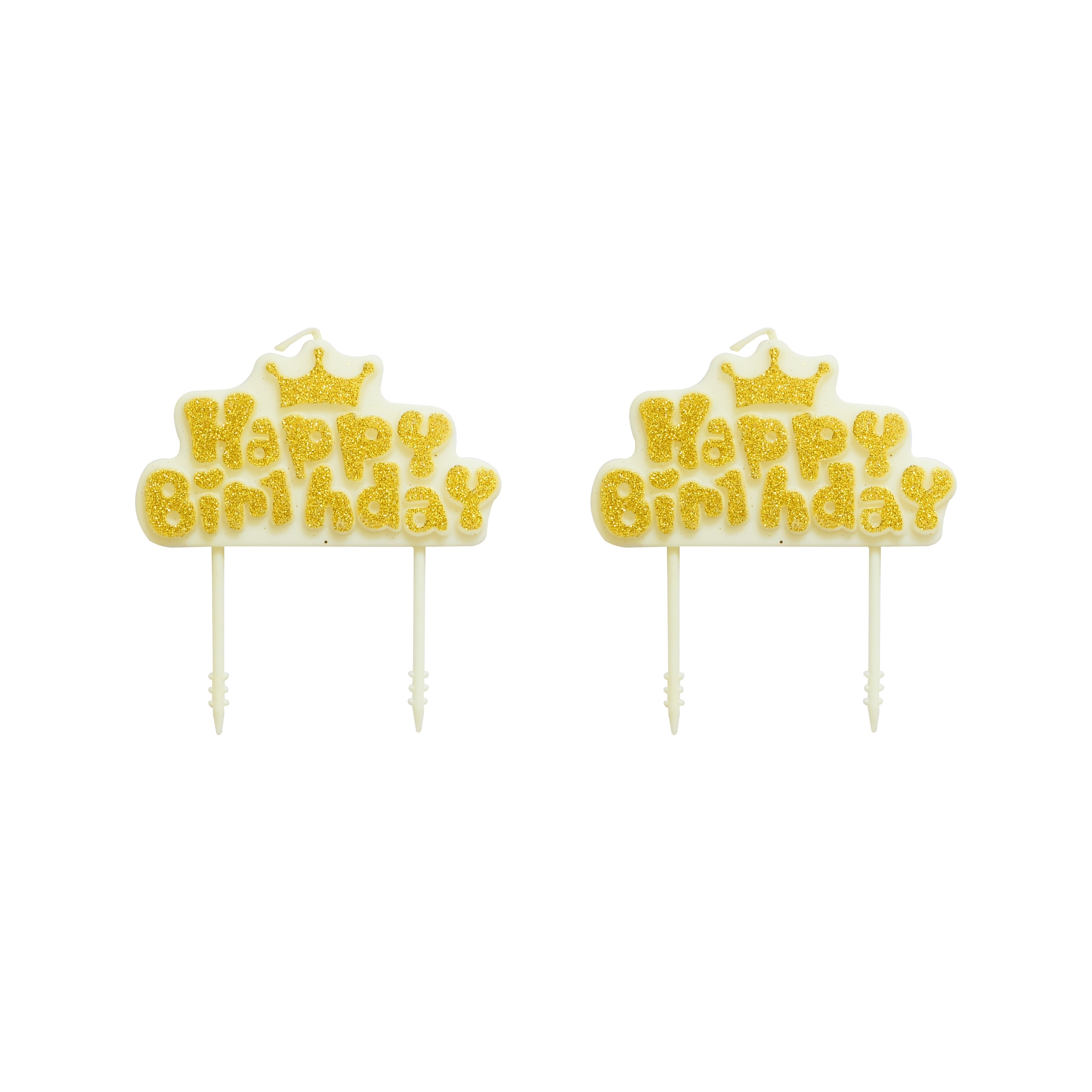 New Design Glitter  Crown Happy Birthday Letters Cake Candles For Birthday Party