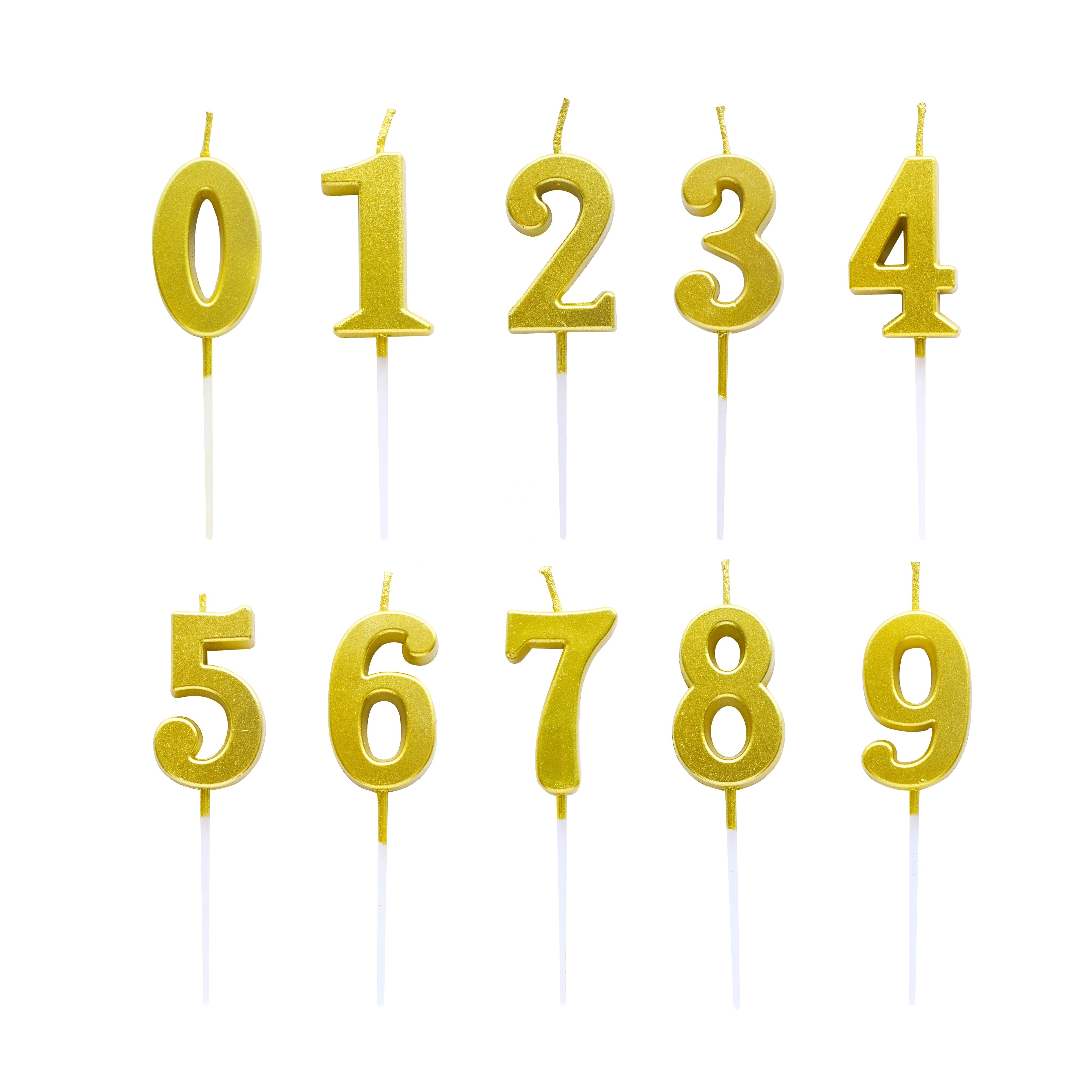 NEW Gold Number Birthday Candles HOT High Small Number  Gold for Cake Birthday