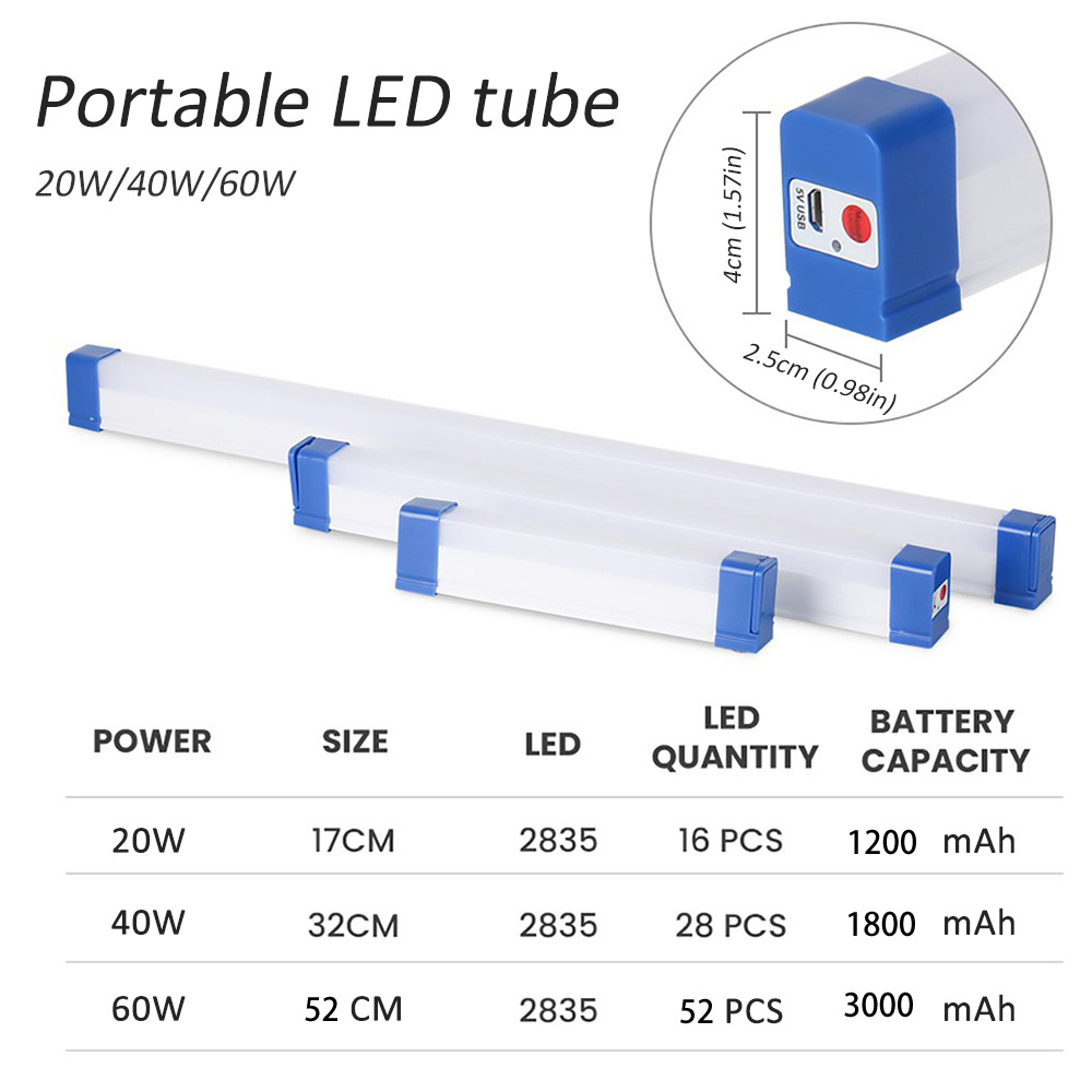 32CM 40W USB Rechargeable Emergency Light DC5V Outdoor Indoor Night Light