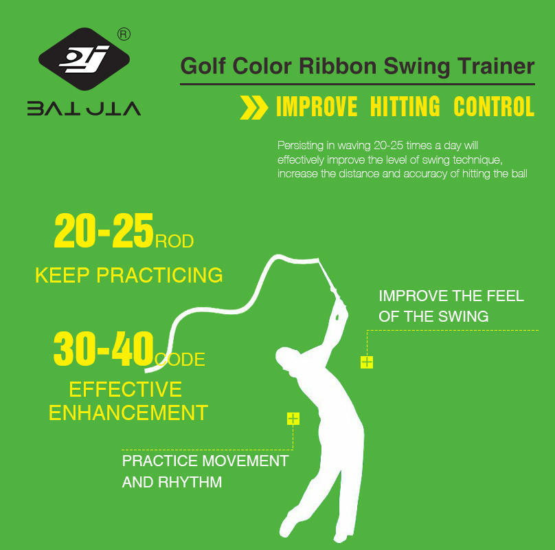 Factory Manufacturing Golf Color Ribbon Swing Trainer Portable Full Swing Practice Golf Swing Speed Stick