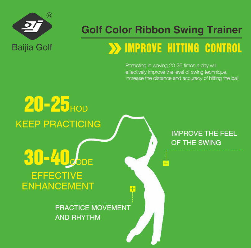 Hot Selling Golf Color Ribbon Swing Trainer Portable Full Swing Practice Golf Swing Speed Stick Golf Aid