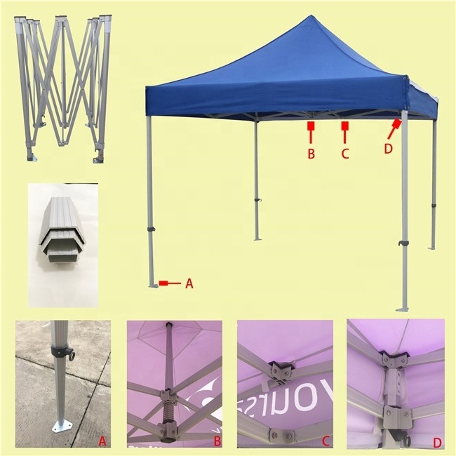 Customize Logo Trade Show Fair 10x10 Advertising Tent Sunshade Tent Outdoor Foldable Tents Gazebo  Wholesale