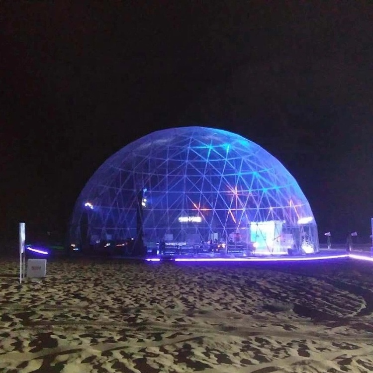 6m diameter heated glass dome geodesic party tent