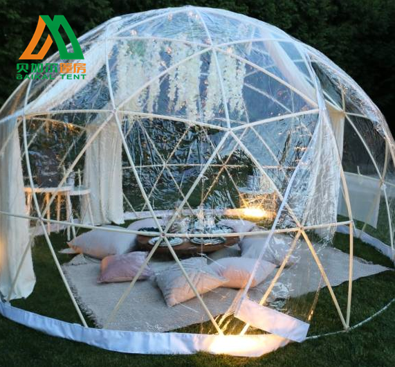 3.6m glass transparent outdoor garden geodesic igloo dome tent