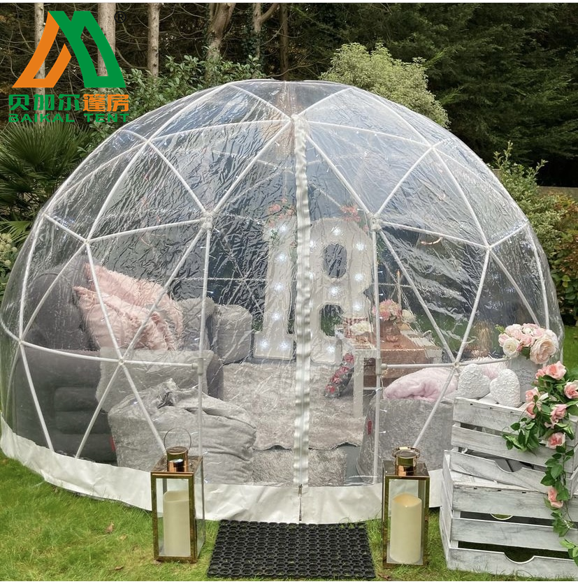 3.6m clear geodesic transparent igloo dome tents for dining/coffee