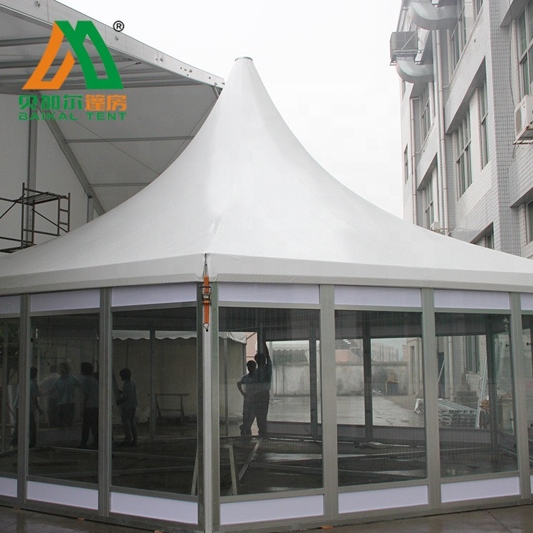 Big Luxury Hexagon Tent Polygonal Gazebo Tent With Glass Walls