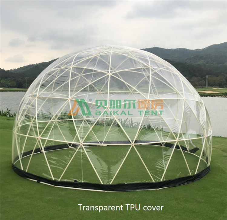 3.6m clear transparent outdoor garden plastic igloo dome tents for dining/cafe