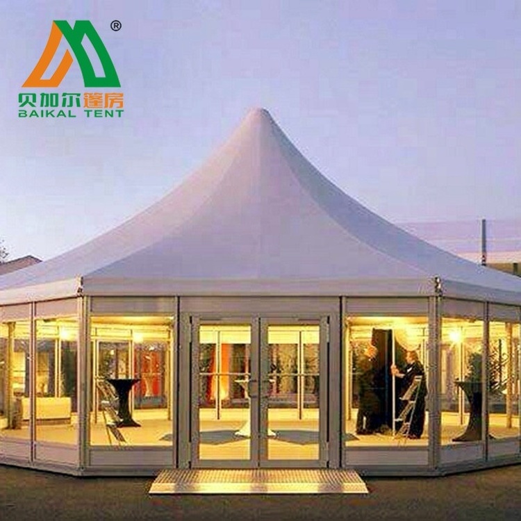 Big Luxury Hexagon Tent Polygonal Gazebo Tent With Glass Walls