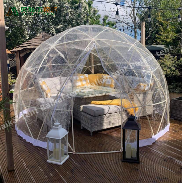 3.6m glass transparent outdoor garden geodesic igloo dome tent