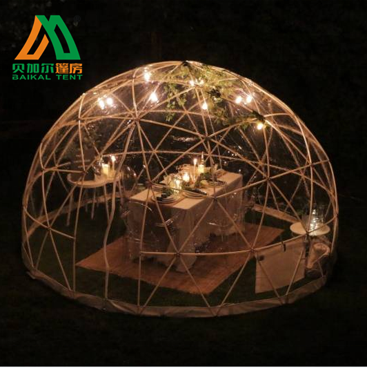 3.6m clear geodesic transparent igloo dome tents for dining/coffee