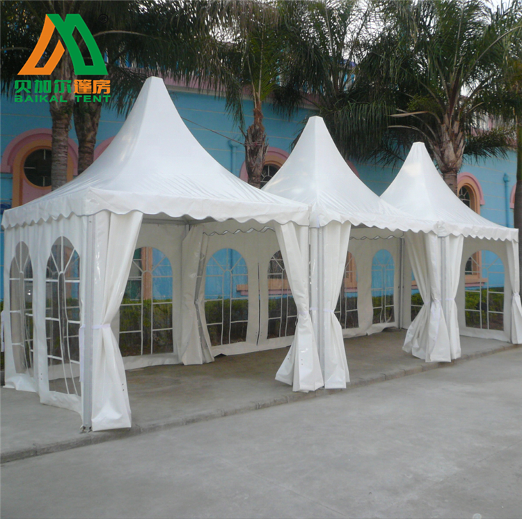 5m Span Outdoor White Canvas Pagoda Party Event Tent Gazebo