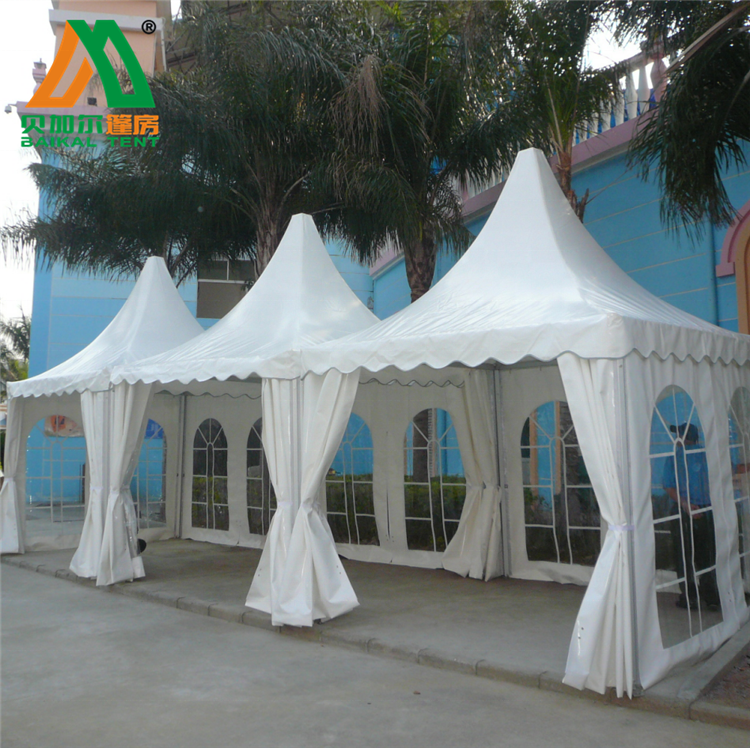 5m Span Outdoor White Canvas Pagoda Party Event Tent Gazebo