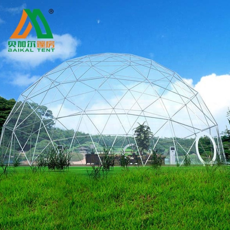 6m diameter heated glass dome geodesic party tent