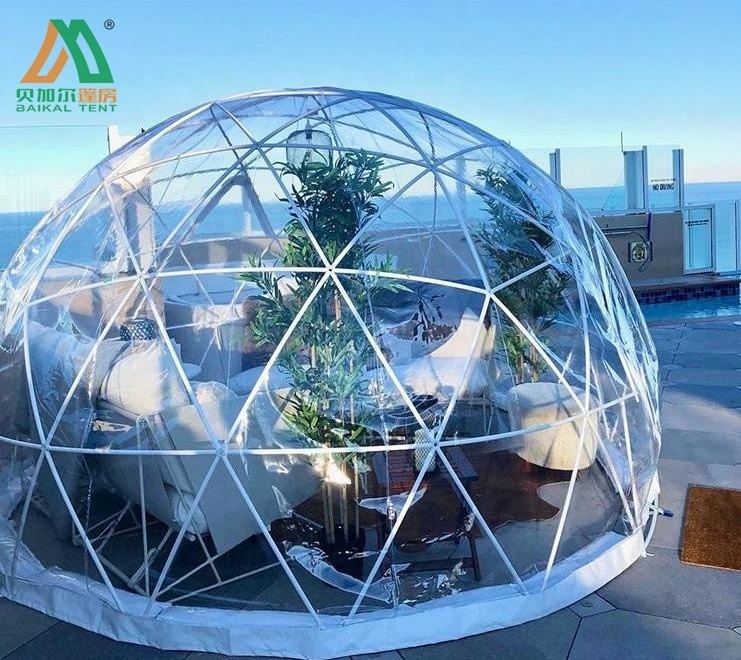 3.6m clear transparent outdoor garden plastic igloo dome tents for dining/cafe