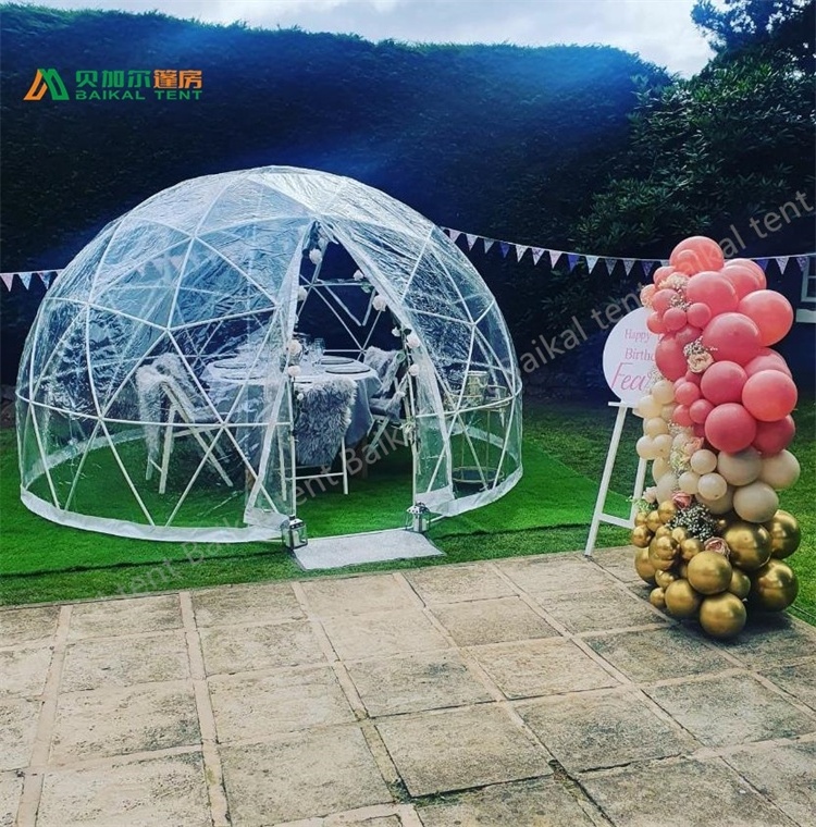 Geometric 3.6m Dome Tent Winter Waterproof Clear Igloo for Outdoor Dining Restaurant Garden Glamping Trade Show Tents