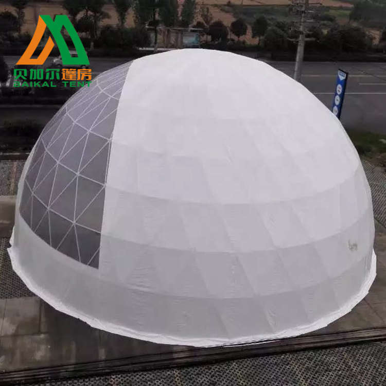 6m diameter heated glass dome geodesic party tent