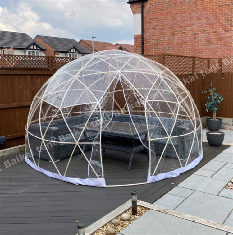 3.6m transparent dome plastic garden igloo 4 seasons cafe dome tent